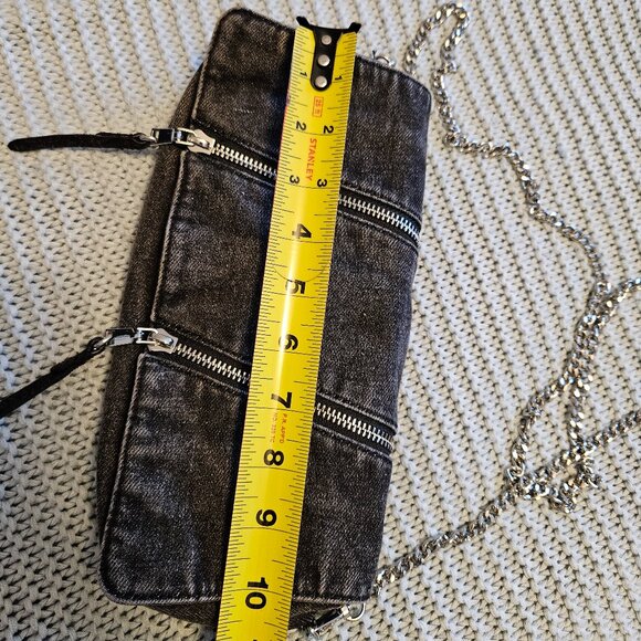 Zara Denim Small Crossbody Bag/Clutch with a removable chain strap - Picture 3 of 7